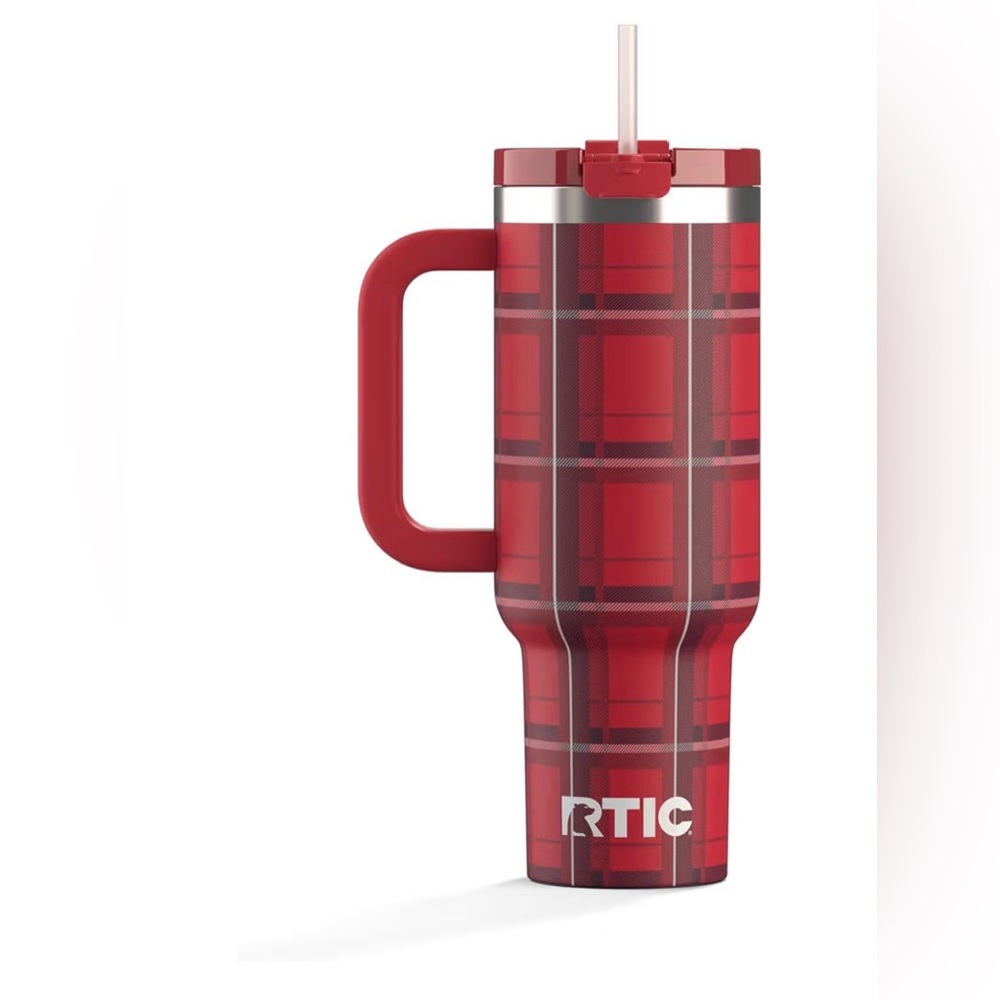 RTIC Plaid Tumbler Double-Walled Cermaic Lined Insulated Stainless Steel Mug